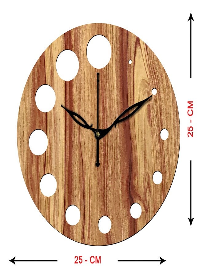 Freny Exim 10" Inch Wooden Wall Clock (Beige, Small Size, 25cm x 25cm)-020 - Image 4