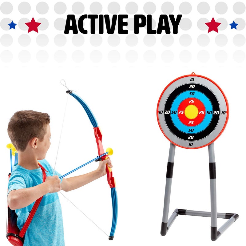 NSG Deluxe Bow and Arrow Set for Kids - Toy Archery Bow with Large Freestanding Target, Suction Cup Arrows, and Quiver - Image 5