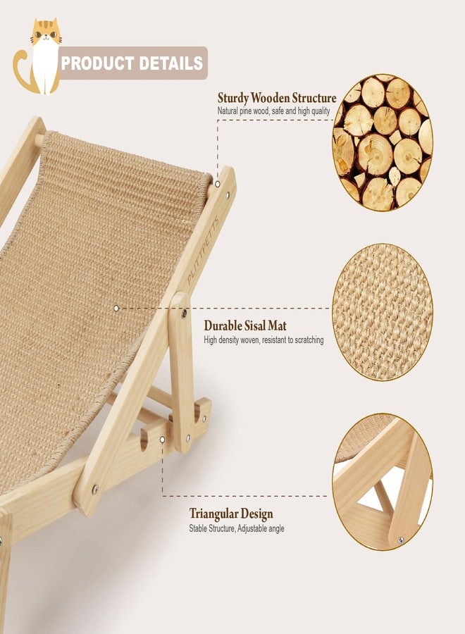 PLITTPETTS Sisal Cat Scratcher Bed with Adjustable 4-Position for Cats Scratcher Lounge, 2 in 1 Cat Sisal Chair for Indoor Cats Hammock for Scratching Pad, Natural Lounger Chair - Image 4