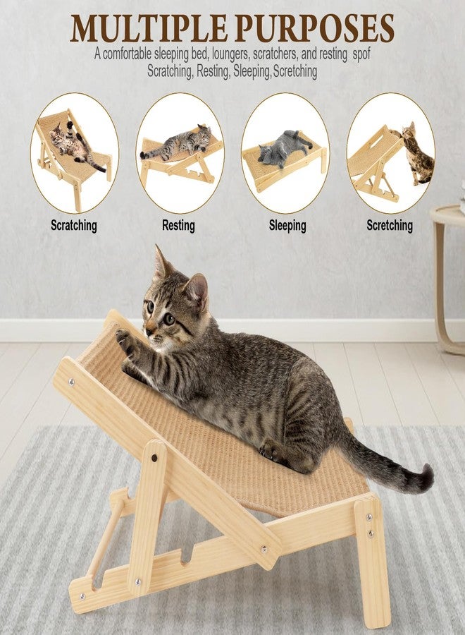 PLITTPETTS Sisal Cat Scratcher Bed with Adjustable 4-Position for Cats Scratcher Lounge, 2 in 1 Cat Sisal Chair for Indoor Cats Hammock for Scratching Pad, Natural Lounger Chair - Image 5
