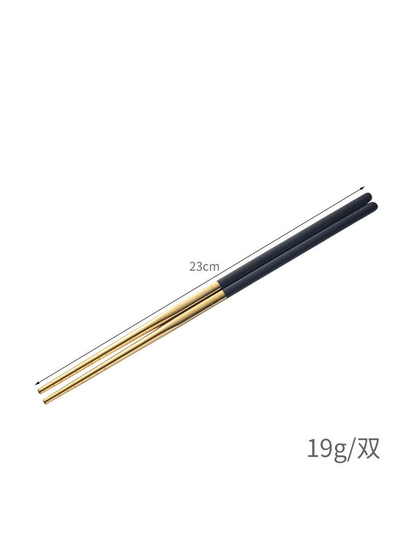 304 stainless steel chopsticks insulated Chinese household chopsticks can be high temperature disinfection children's chopsticks manufacturers wholesale can add logo 23cm [304 material] (Green Gold) cloth wheel light - Image 5