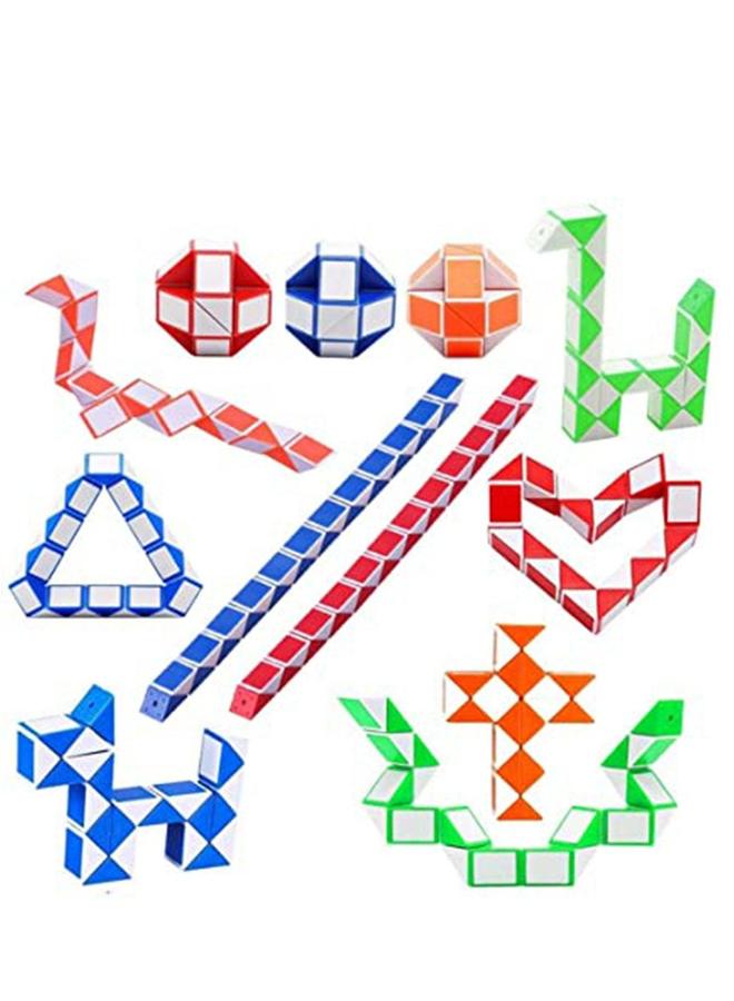 Magic Snake Cube, 12 Pack 24 Blocks Party Bag Fillers for Kids, 3D Twist Puzzle Toys forParty Supplies, Kids Intelligence Development  - Image 1