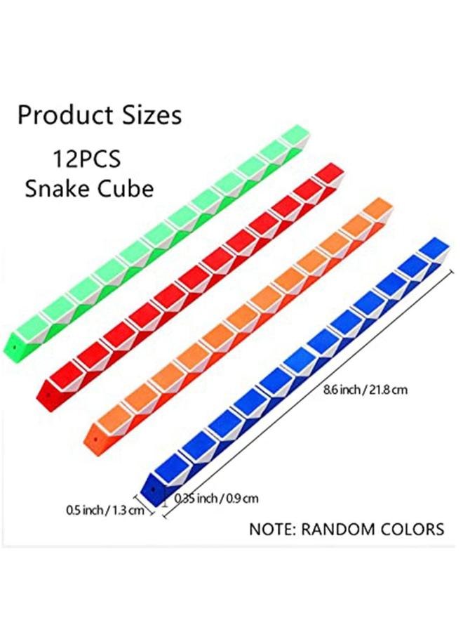 Magic Snake Cube, 12 Pack 24 Blocks Party Bag Fillers for Kids, 3D Twist Puzzle Toys forParty Supplies, Kids Intelligence Development  - Image 2