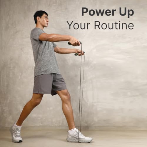 CULT Adjustable Weighted Jump Rope for Men & Women – PVC Speed Skipping Rope with Ball Bearings, Anti-Slip Foam Handles & Adjustable Length – Cardio, Endurance, Weight Loss & Home Workout Equipment - Green & Black - Image 4