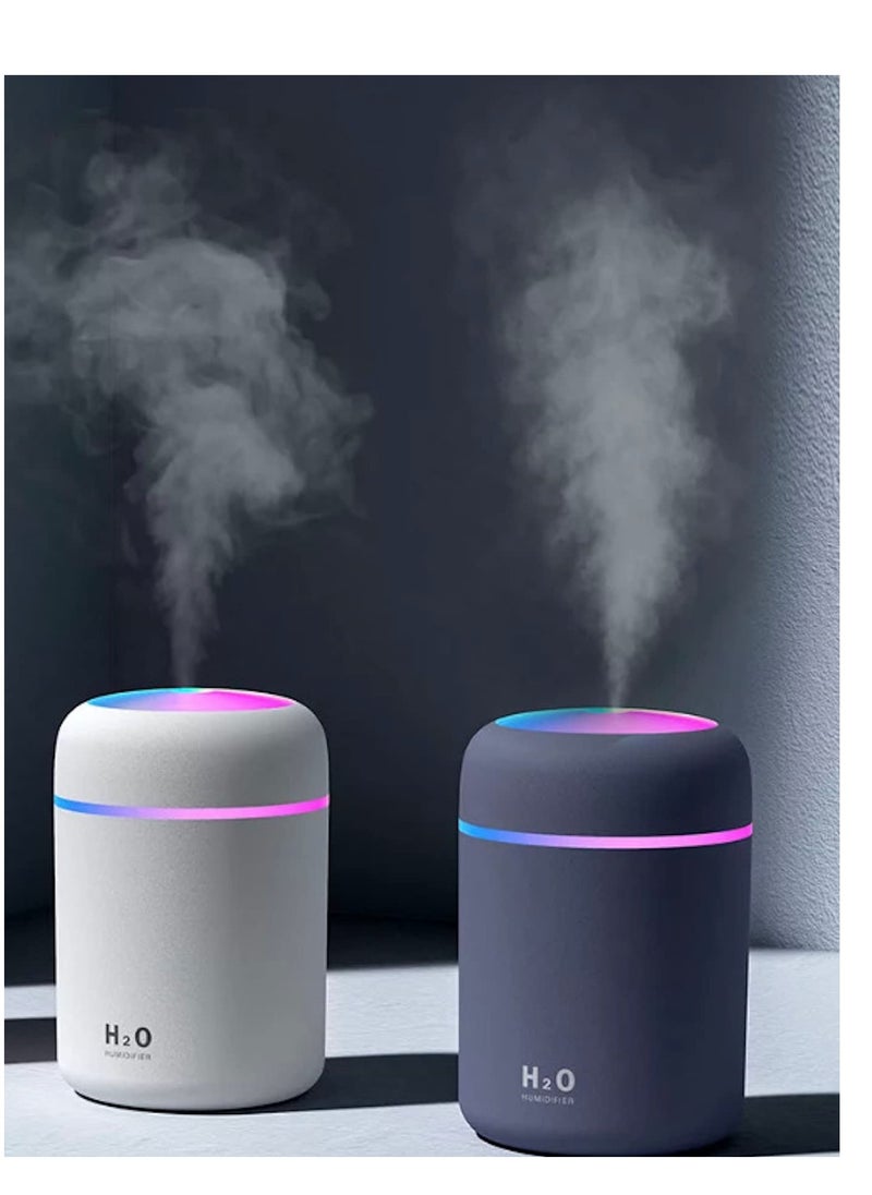 Generic - 300ml H2O Humidifier, USB Aroma Diffuser, Mini USB Cool Mist Purifies and Refreshes, Portable Humidifier, Keep Healthy Environment for Bedroom, Home, Car, Plant - Image 1