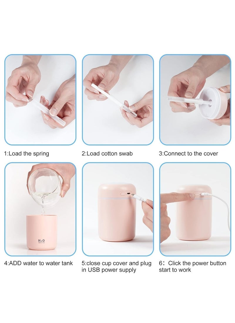 Generic - 300ml H2O Humidifier, USB Aroma Diffuser, Mini USB Cool Mist Purifies and Refreshes, Portable Humidifier, Keep Healthy Environment for Bedroom, Home, Car, Plant - Image 1