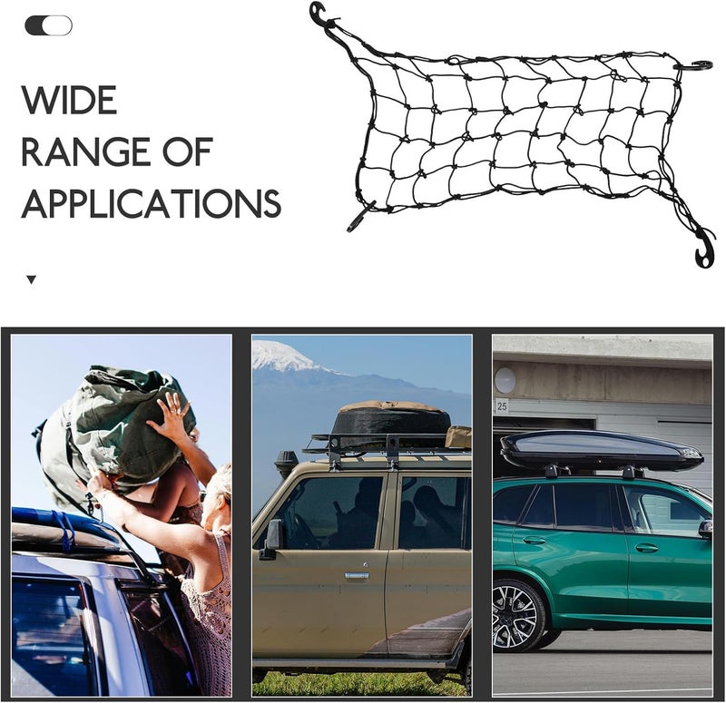 PRETYZOOM Car Roof Cargo Net 5mm Rubber Elastic Storage Net 90x50cm for Pickup Truck SUV Vehicle Accessories - Image 3