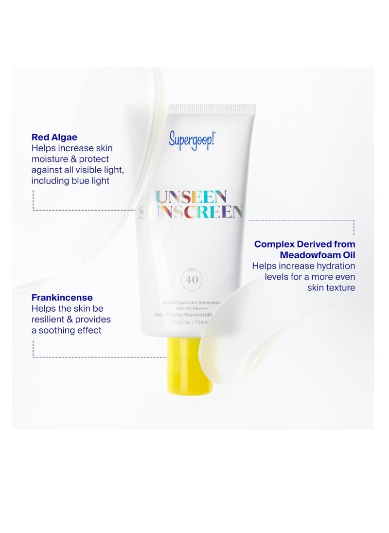 Supergoop! واقي شمسي غير مرئي من Supergoop! - عامل حماية من الشمس 40 - 1.7 أونصة سائلة - واقي شمسي غير مرئي واسع الطيف للوجه - خفيف الوزن، عديم الرائحة، وخالٍ من الزيوت - لجميع أنواع البشرة وألوانها  - Image 4