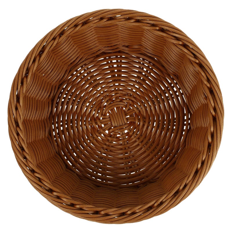 Round Woven Bread Storage Basket 24Cm Diameter Brown PP Material Kitchen Counter - Image 2