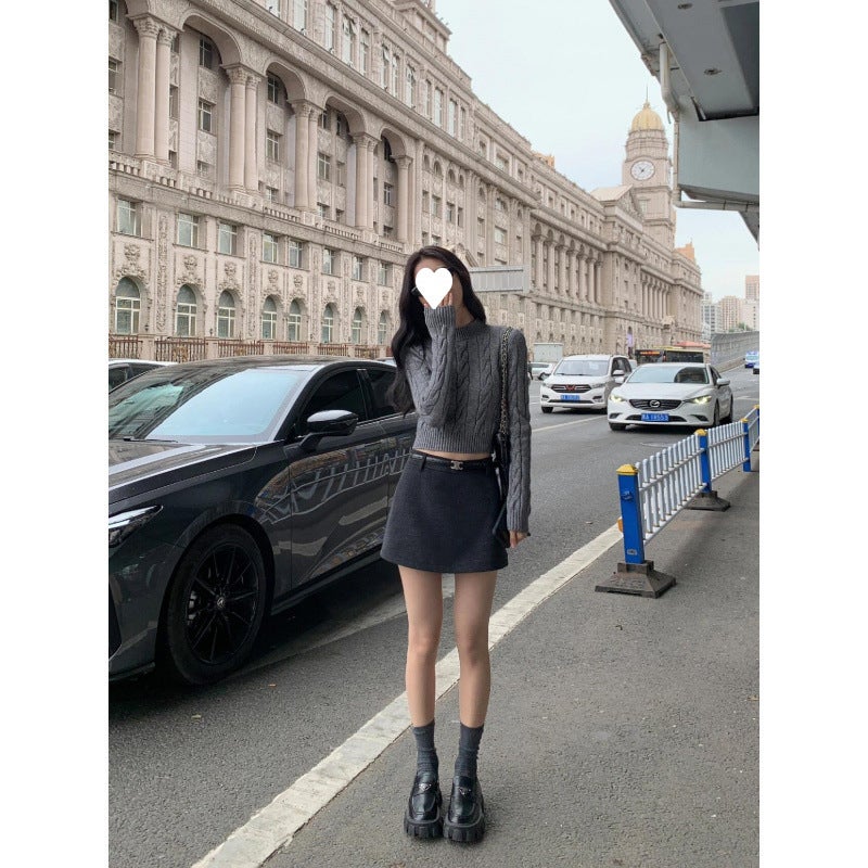 Korean Style Spring Dress Academy Style Dress for Small Men Set of American Style Retro Loose Top High Waist Overskirt Two-Piece Set Suit - Image 2