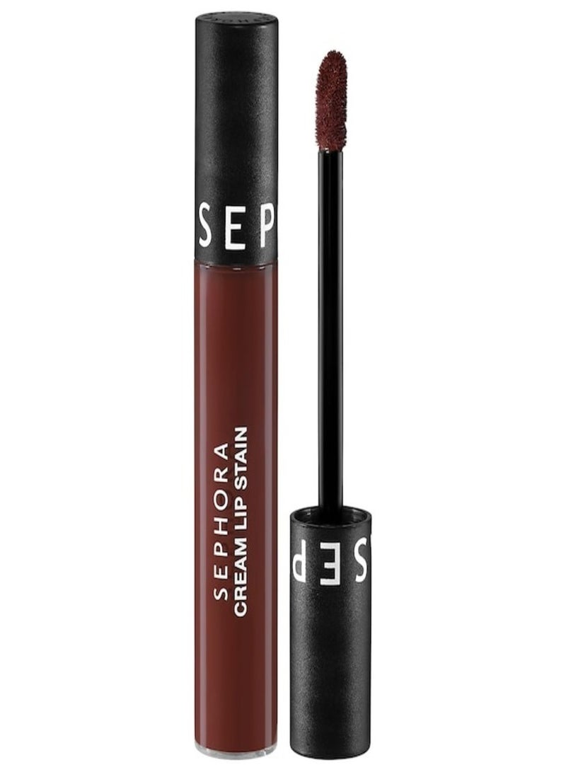 SEPHORA COLLECTION Cream Lip Stain 10HR Liquid Lipstick 123 Brownie - Matte Dark Brown 5ml