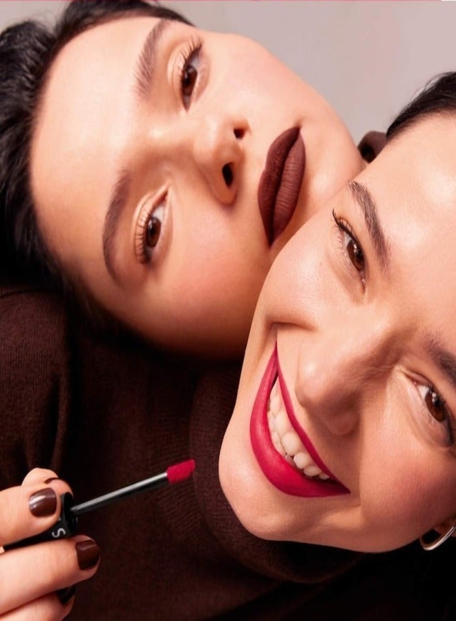 SEPHORA COLLECTION Cream Lip Stain 10HR Liquid Lipstick 123 Brownie - Matte Dark Brown 5ml