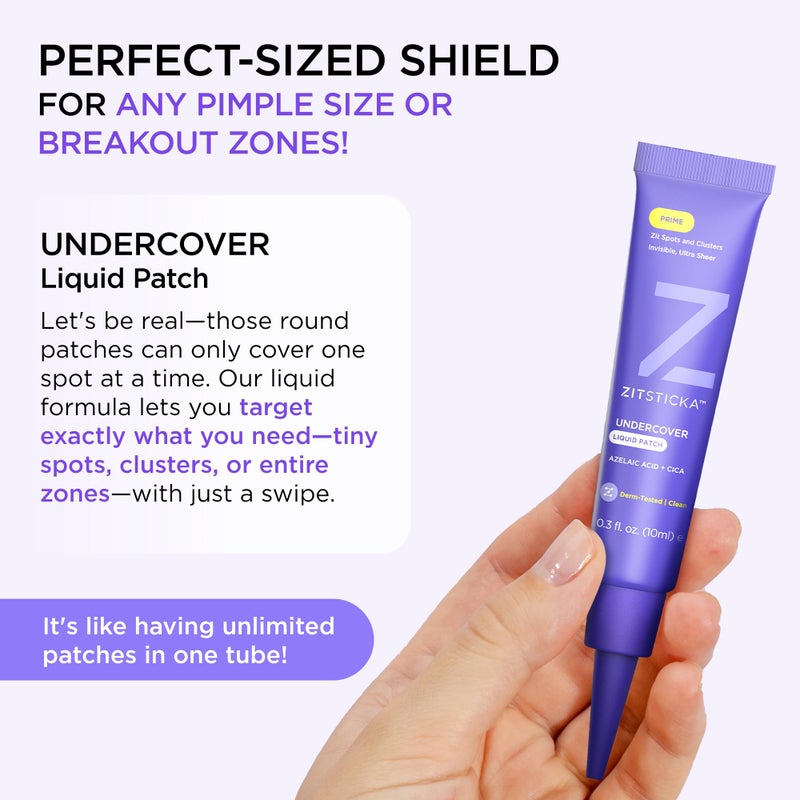 ZitSticka Liquid Pimple Patch - Invisible Pimple Patches for Face, Pimple Cream, Salicylic Acid Spot Cover For Face, Liquid Pimple Patch Large & Clear Fits to Makeup (Liquid Patch 0.3oz,10ml) - Image 5