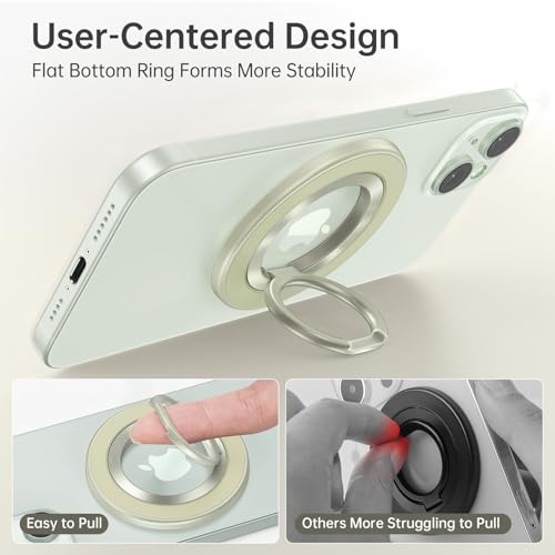 SYNCWIRE Magnetic Phone Ring Holder for MagSafe, 360° Rotation Cell Phone Grip Stand Finger Ring Kickstand Two-Sided Magnet Compatible with iPhone 17 Pro Max 16 15 14 13 12 MagSafe Accessories - Image 5