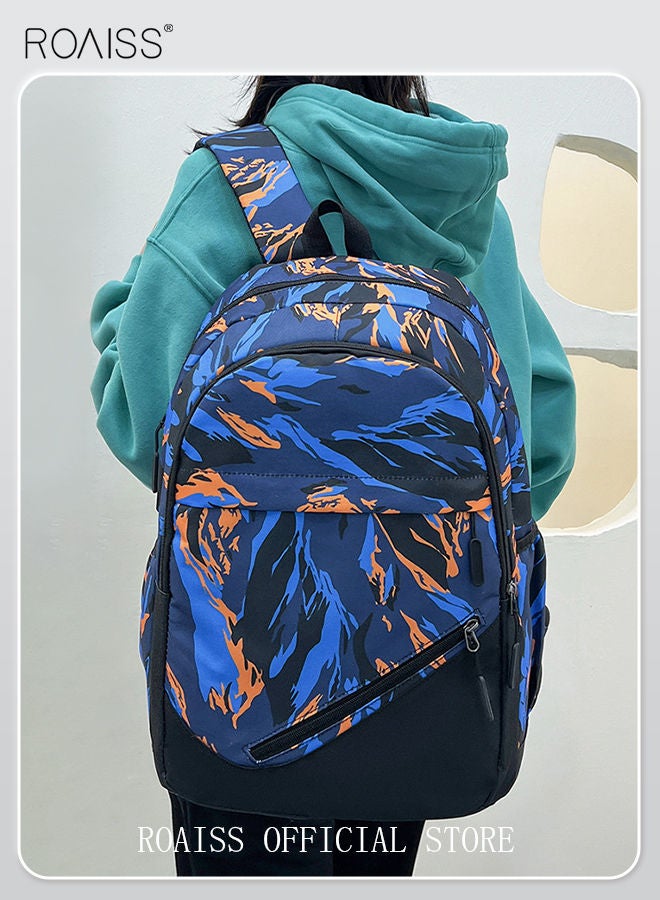 roaiss 3-Piece New Trendy Backpack High School Student Schoolbag Casual Camouflage Travel Backpack Large Capacity Computer Bag  - Image 3