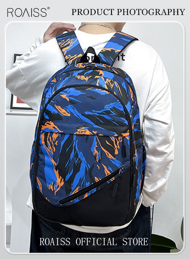 roaiss 3-Piece New Trendy Backpack High School Student Schoolbag Casual Camouflage Travel Backpack Large Capacity Computer Bag  - Image 4