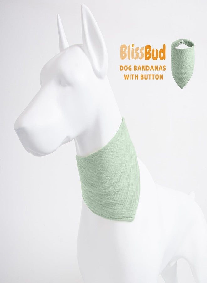 BlissBud St. Patrick's Day Pet's Bandanas for Medium Dog Solid Color Dogs and cat Scarf with Adustable Button,PeaGreen,Medium - Image 4