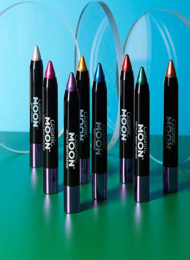 Cosmic Moon - Metallic Face Paint Stick/Body Crayon makeup for the Face & Body - 0.12oz - Easily create metallic designs like a pro! - Set of 8 colours! - Image 5