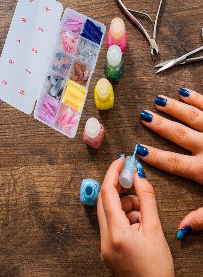 Ruby Face Rubyface Nail Tip Box False Empty Nails Tips Organizer Storage, 10 Number Spaces Storage Case Container Nails Box Plastic Grid for Fingernails Crystal, Jewelry, Accessories (White 1 pcs) - Image 4