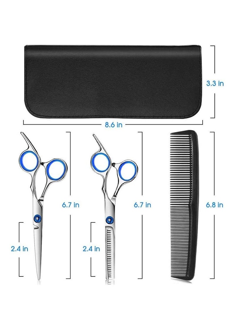 Y&D Hair Cutting Scissors Kits, 10 Pcs Stainless Steel Hairdressing Shears Set Professional Thinning  - Image 3