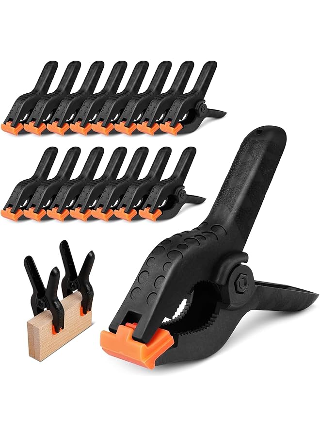 promass Spring Clamps, 20pcs Mini Backdrop Clips 2 Inch Heavy Duty Plastic Spring Clamps Plastic Clips for Woodworking, Photography Studio, Home Improvement - Image 1
