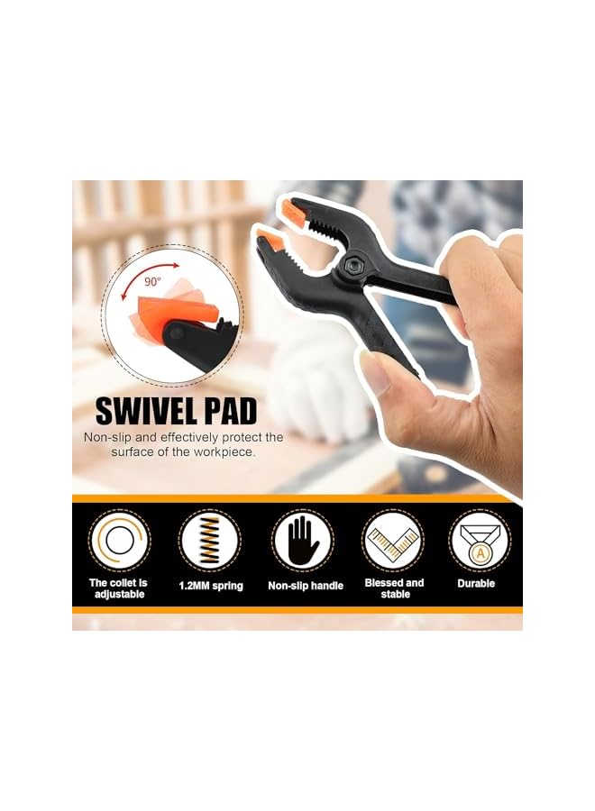 promass Spring Clamps, 20pcs Mini Backdrop Clips 2 Inch Heavy Duty Plastic Spring Clamps Plastic Clips for Woodworking, Photography Studio, Home Improvement - Image 3