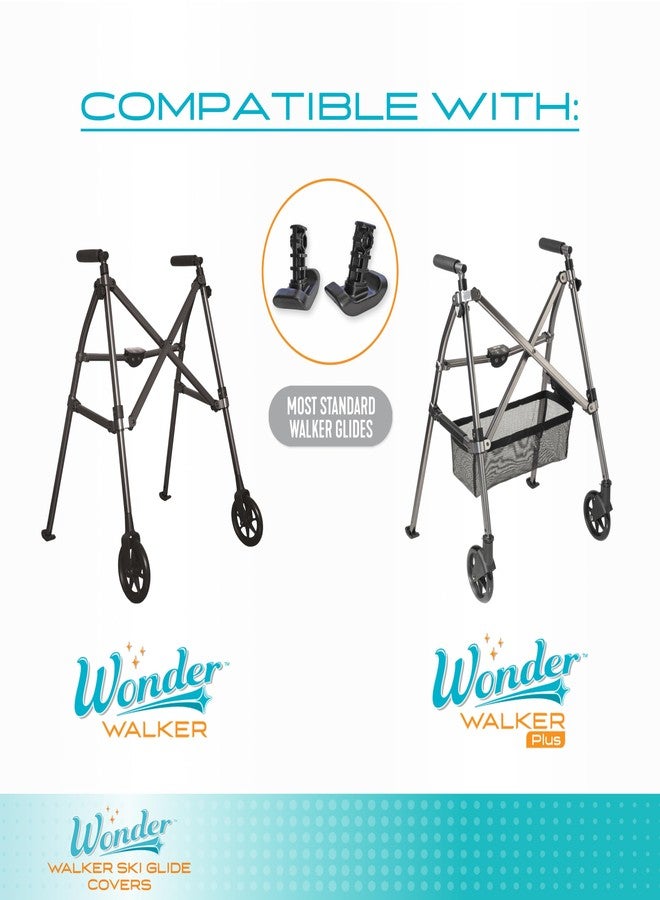 Stander Wonder Walker Ski Glide Sock Covers, Universal Walker Accessories for Standard Walkers, Fabric Floor Protectors for Seniors, Fits Most Walker Ski Glides, Compatible with Stander Wonder Walkers - Image 4