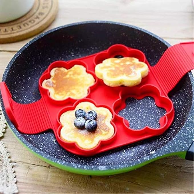 CCC Egg Pancake Ring Nonstick Pancake Maker Mold Silicone Egg Cooker Fried Egg Shaper Omelet Moulds For Kitchen Baking Accessories Heart Shape - Image 4