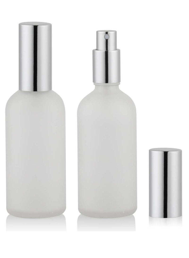 Loquat 2 PACK Empty Frosted Glass Spray Bottle 3.4oz, Perfume Atomizer, Fine Mist Spray - Image 1