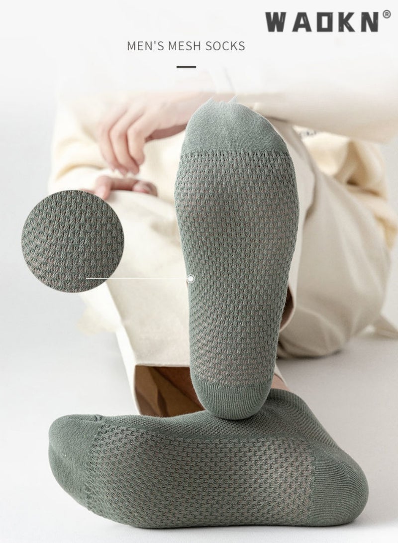 دبليو أيه أو كي أن جوارب رجالية من القطن الشبكي منخفضة القطع حتى الكاحل (7 أزواج) - ناعمة، قابلة للتنفس، تمتص الرطوبة، ألوان متنوعة، جوارب رياضية مريحة للجري والرياضة والارتداء اليومي، متينة وخفيفة الوزن - Image 5