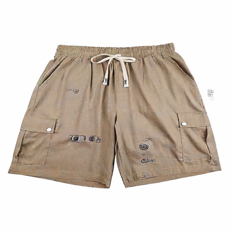 Men's Casual Cargo Shorts with Multiple Pockets Cotton Linen Outdoor Sports Shorts - Image 3