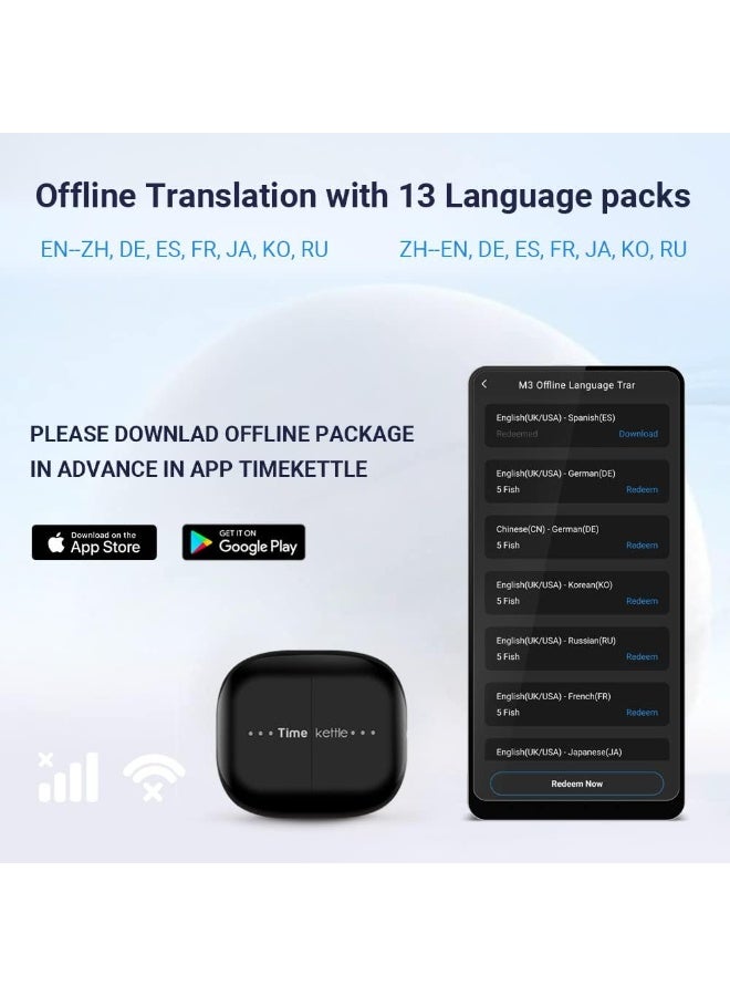 تايم كاتل سماعات أذن مترجم لغة وجهاز ترجمة ثنائي الاتجاه - Image 4