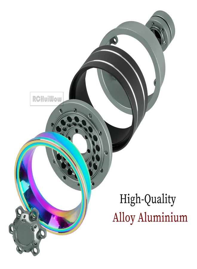 RCHuiWow RC 1.9 Beadlock Wheels Rainbow Wheels for 1/10 SCX10 90046 AXI03007 TRX4 VS4-10 Gen8 MST CFX,Alloy Aluminium 1.9 rc Wheel 1.9 Beadlock Rims,Titanium - Image 5