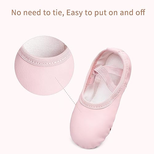 Stelle Girls Ballet Shoes Boys Toddler Soft Leather Dance Slippers for Toddler/Little Kid/Big Kid(Pink2, 9MT) - Image 4