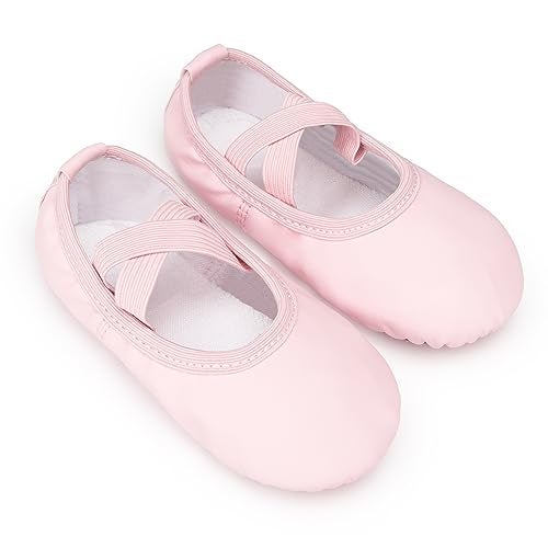 Stelle Girls Ballet Shoes Boys Toddler Soft Leather Dance Slippers for Toddler/Little Kid/Big Kid(Pink2, 9MT) - Image 3