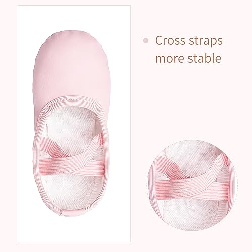 Stelle Girls Ballet Shoes Boys Toddler Soft Leather Dance Slippers for Toddler/Little Kid/Big Kid(Pink2, 9MT) - Image 5