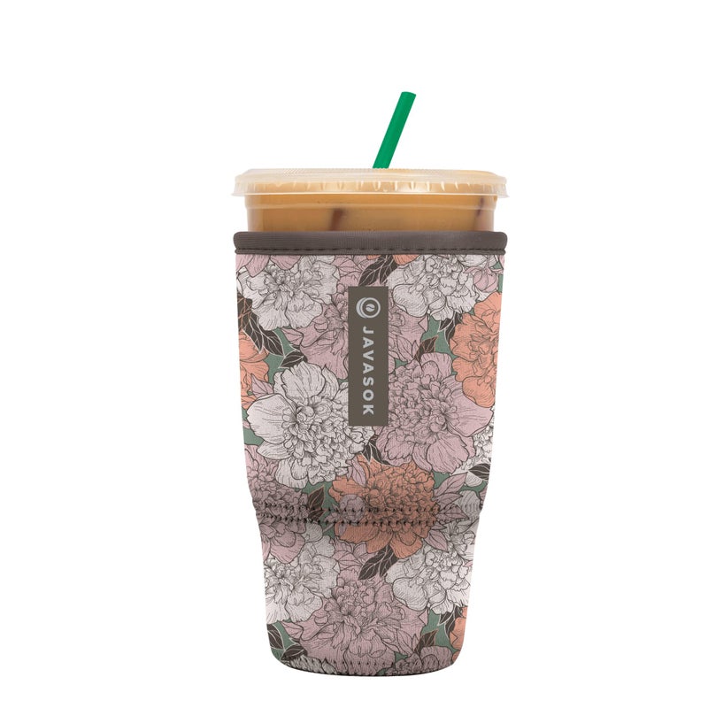 Sok It Sok It JavaSok Iced Coffee  Cold Soda Insulated Neoprene Cup Sleeve Carnations Large 3032oz