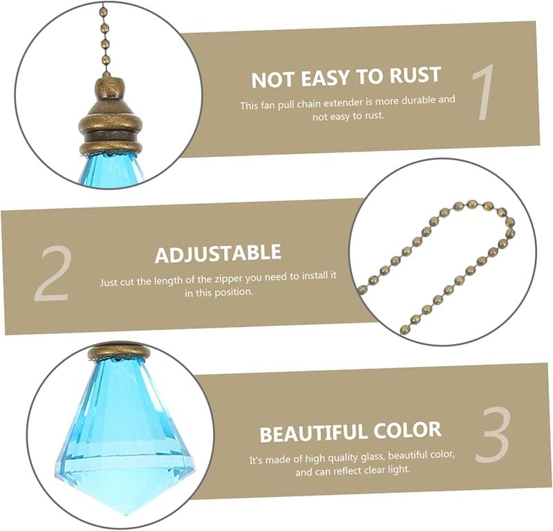 سلسلة سحب مروحة سقف كوبالت بلو الممتدة - بديل متين وديكور منزلي معلق - Image 4