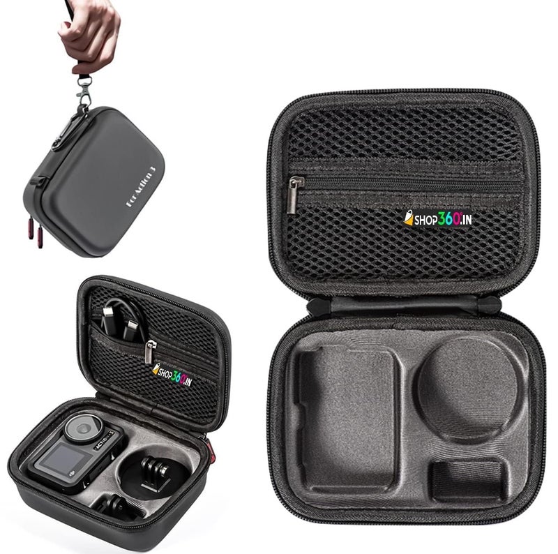 Careflection Storage Box for DJI OSMO Action 3 / DJI Action 4 Standard Combo Water Proof Carry Case Shock Proof Action Camera Bag Perfect Mould : Protective Travel with Carabiner + Landyard Hand Ropes - 5 years Warranty - Image 1