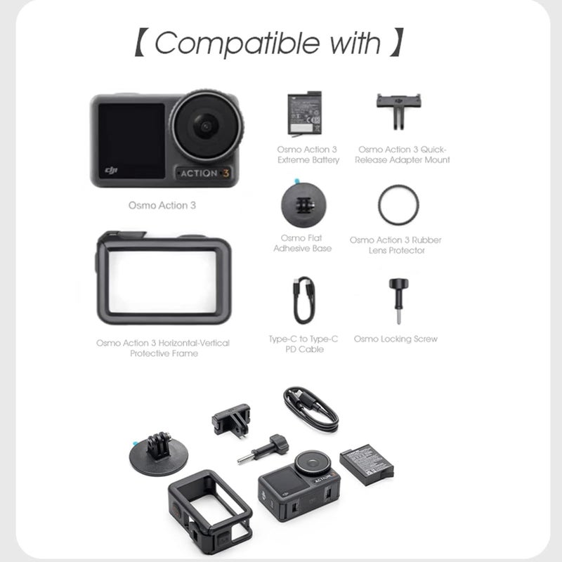 Careflection Storage Box for DJI OSMO Action 3 / DJI Action 4 Standard Combo Water Proof Carry Case Shock Proof Action Camera Bag Perfect Mould : Protective Travel with Carabiner + Landyard Hand Ropes - 5 years Warranty - Image 3