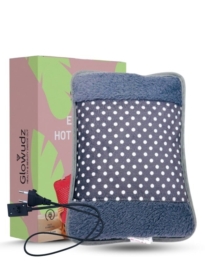Glowudz Glowudz dual comfort electric rechargeable heating water bags for pain relief warming hand and relieve muscle aches and back pains with hand warmer grey design  - Image 1