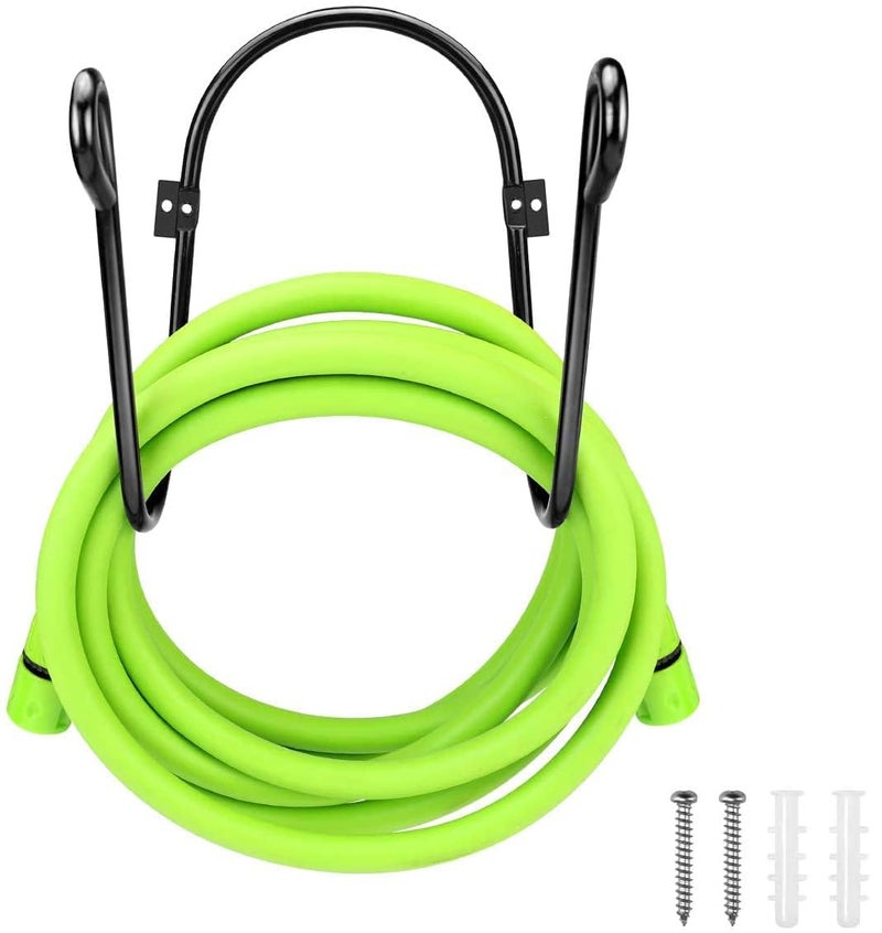 AMAZIO® Hose Pipe Hanger Heavy Duty Hose Stand Iron Rod Rustproof Wall Mounted Watering Hose Holder/Garden Pipe Stand/Watering Hose Reel Holds Over 150ft Water Hose Mount for Indoor/Outdoor - Image 1