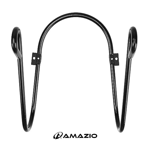 AMAZIO® Hose Pipe Hanger Heavy Duty Hose Stand Iron Rod Rustproof Wall Mounted Watering Hose Holder/Garden Pipe Stand/Watering Hose Reel Holds Over 150ft Water Hose Mount for Indoor/Outdoor - Image 2