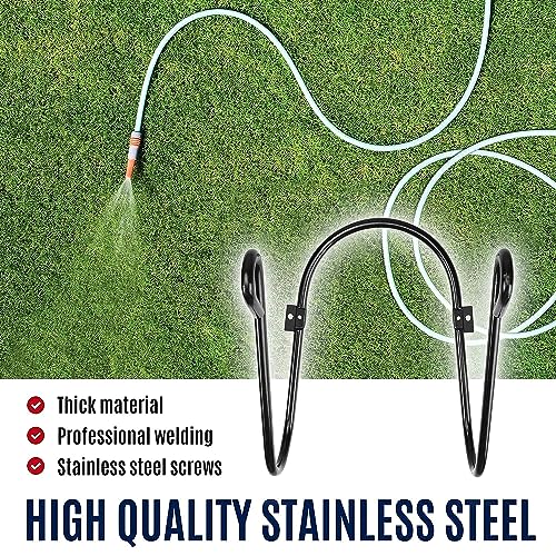 AMAZIO® Hose Pipe Hanger Heavy Duty Hose Stand Iron Rod Rustproof Wall Mounted Watering Hose Holder/Garden Pipe Stand/Watering Hose Reel Holds Over 150ft Water Hose Mount for Indoor/Outdoor - Image 3
