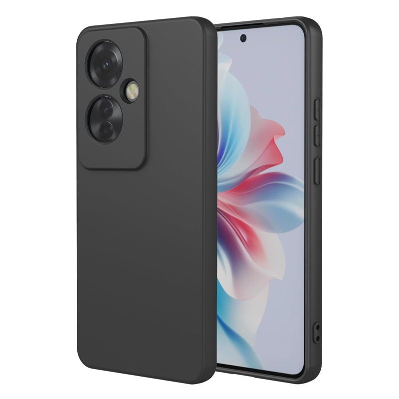 Maykela Silicone Case for Oppo Reno 11 F 5GSilkySoft Touch FullBody Protective Phone CaseBack Cover Flexible Shockproof Cover for Oppo Reno 11 F for Oppo Reno 11 F 5GBlack