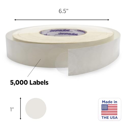 ChromaLabel 1 Inch Round Stickers, Library Supplies Sealing Sticker, Ideal Stickers to Seal Envelopes - 5000 Clear Labels per Roll, Perforated Envelope Seal Sticker - Image 3