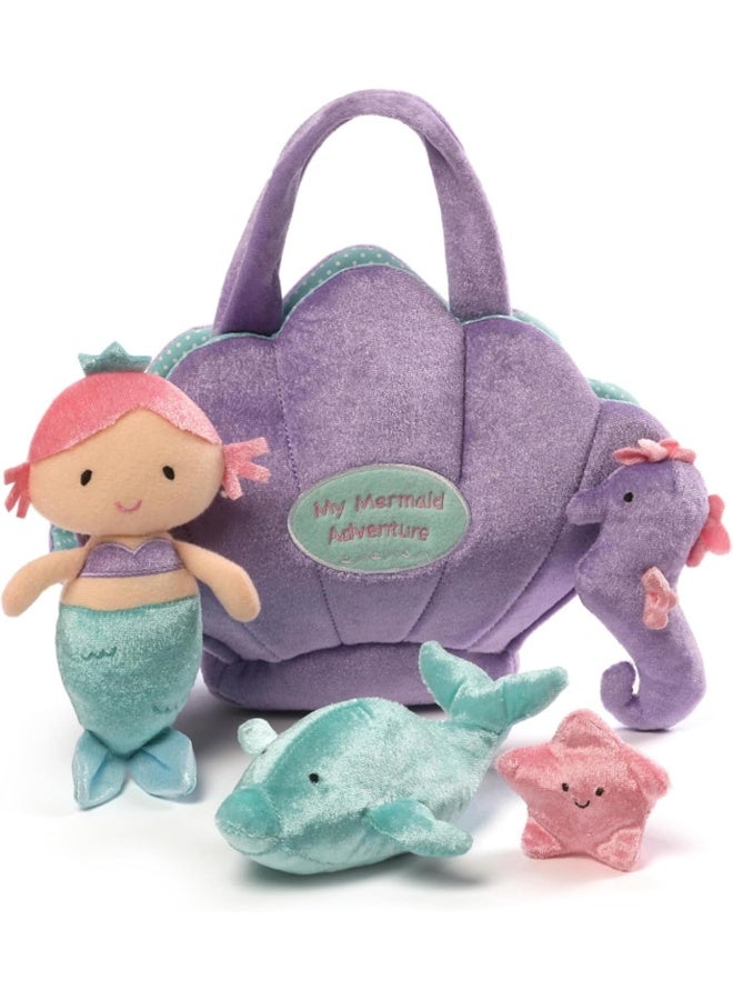 GUND مجموعة بلاي سوفت، مغامرة حورية البحر مجموعة ألعاب قماشية من 5 قطع مع جرس، صرير وألعاب قماشية متموجة، لعبة حسية للأطفال والرضع، 8 - Image 1
