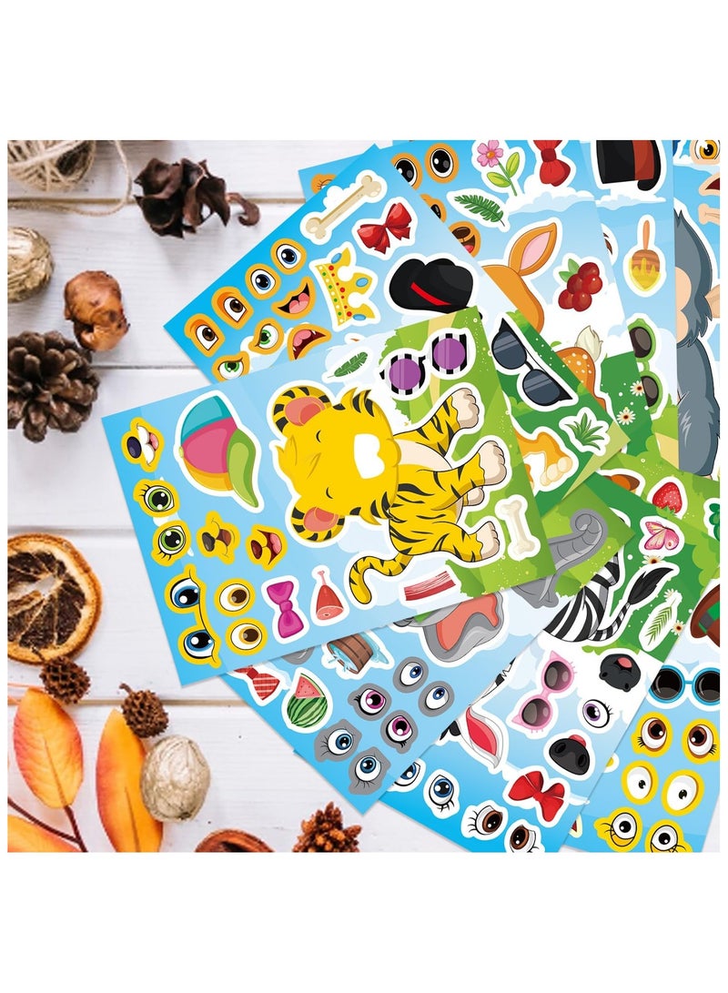 24 Sheets Animal Stickers for Kids, Make Your Own Safari Animal Mix and Match Sticker for School Classroom Techer Reward Stickers Birthday Party - Image 3
