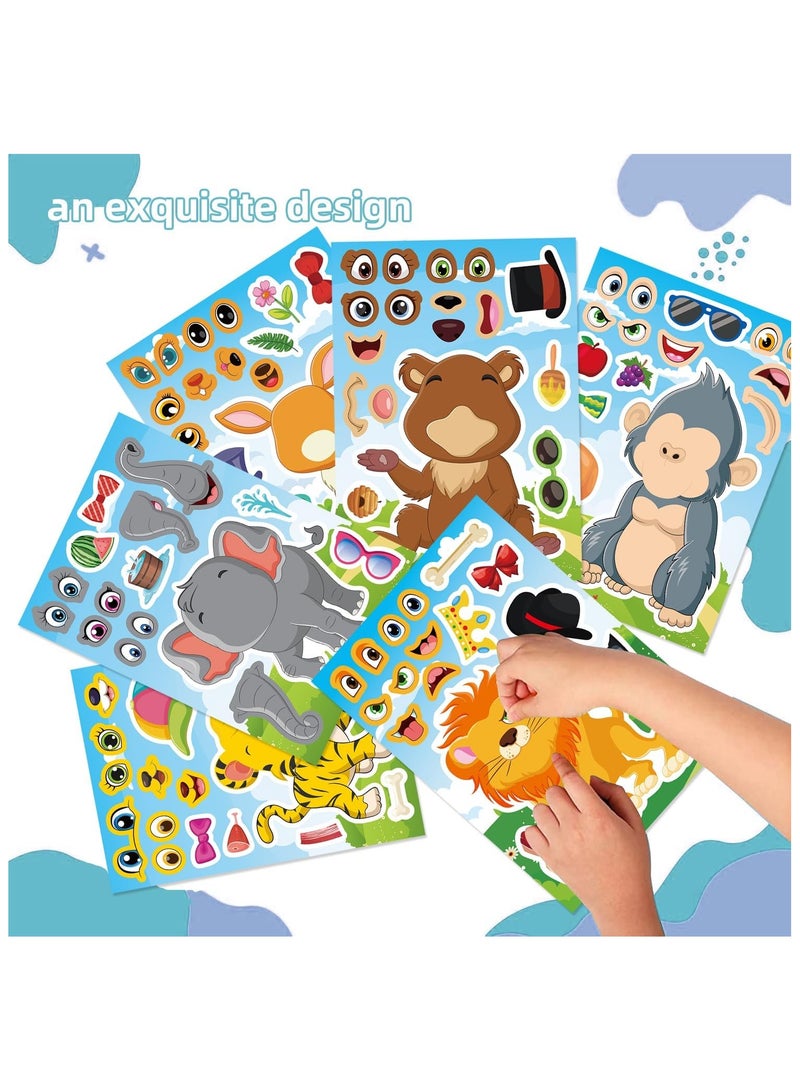24 Sheets Animal Stickers for Kids, Make Your Own Safari Animal Mix and Match Sticker for School Classroom Techer Reward Stickers Birthday Party - Image 2