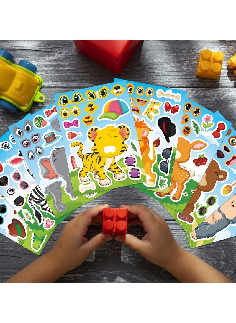 24 Sheets Animal Stickers for Kids, Make Your Own Safari Animal Mix and Match Sticker for School Classroom Techer Reward Stickers Birthday Party - Image 5